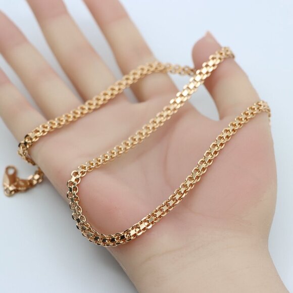 "Chunky Rose Gold Chain Necklace Bold & Stylish Look, XPNL0126 - Picture 11 of 12